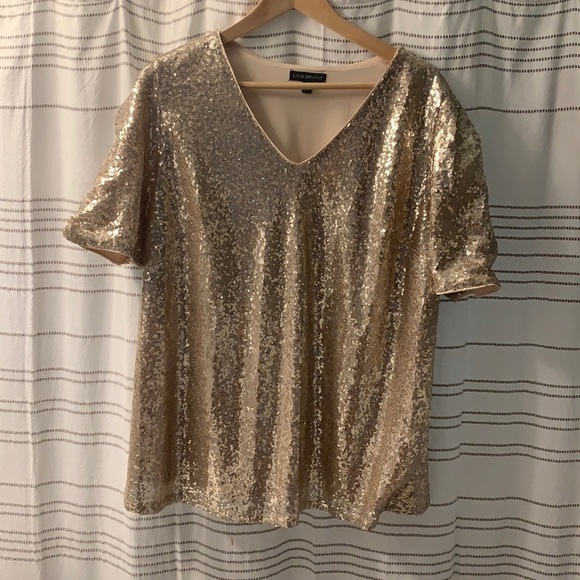 Lane Bryant Tops - Gold sequin blouse